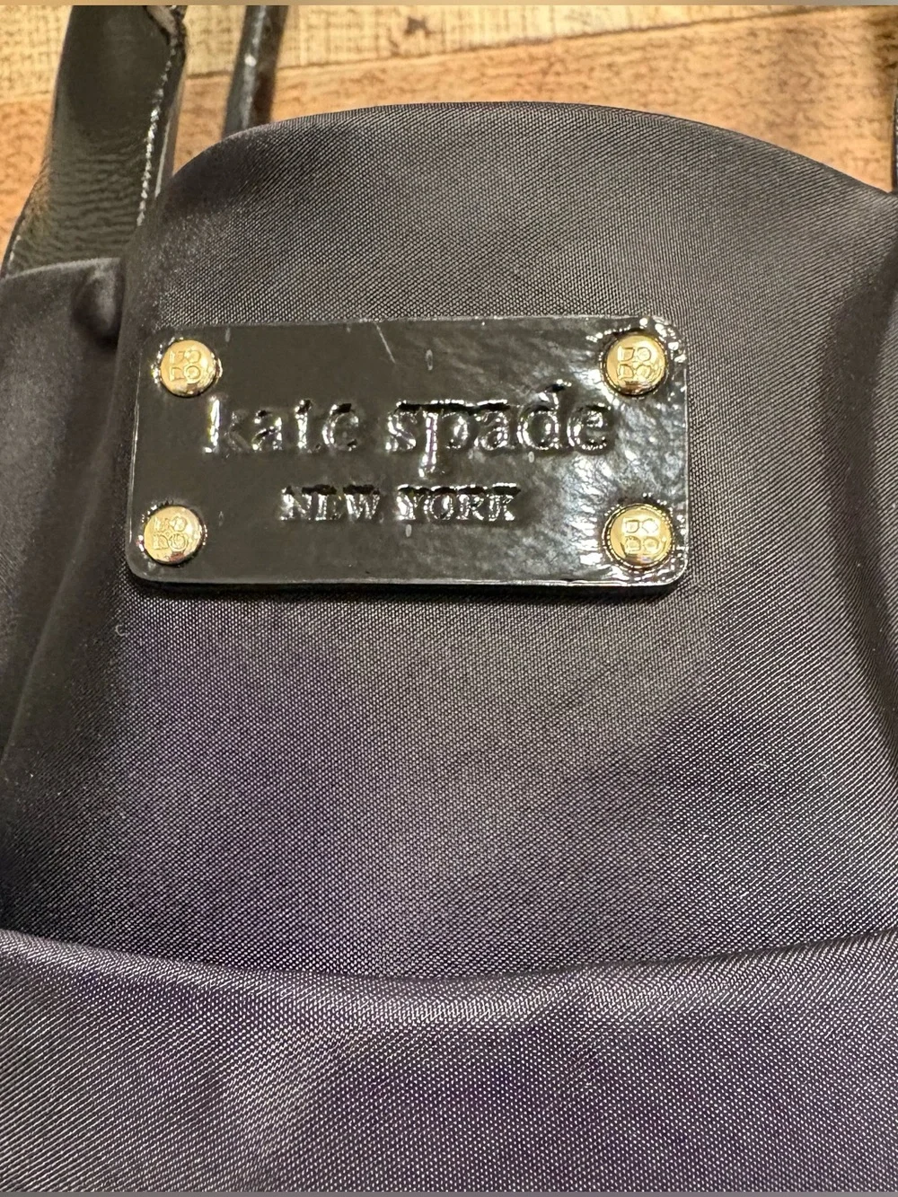 Kate Spade New York Lawrenceville Slim Kenny Tote Black Nylon Patent Leather Bow